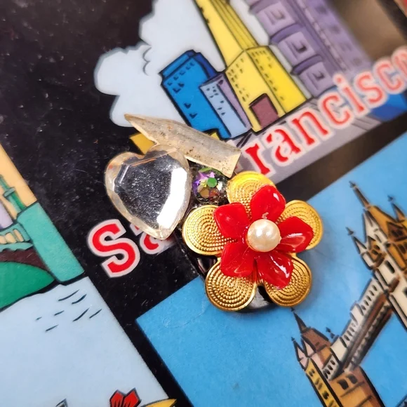 Vintage Unique Colorful Travel Themed Jewelry Box
